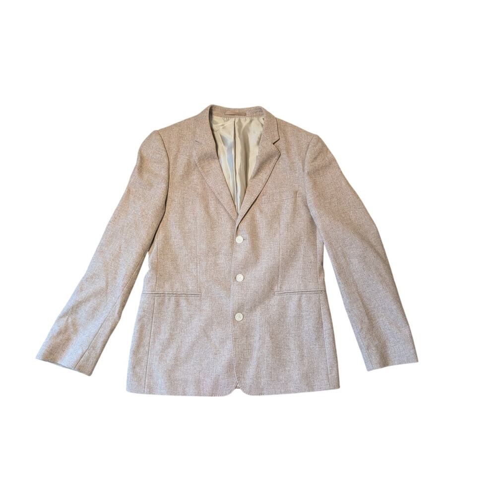 Hugo Boss Men's Beige Virgin Wool Blend 3-Button Suit Blazer Jacket 40R